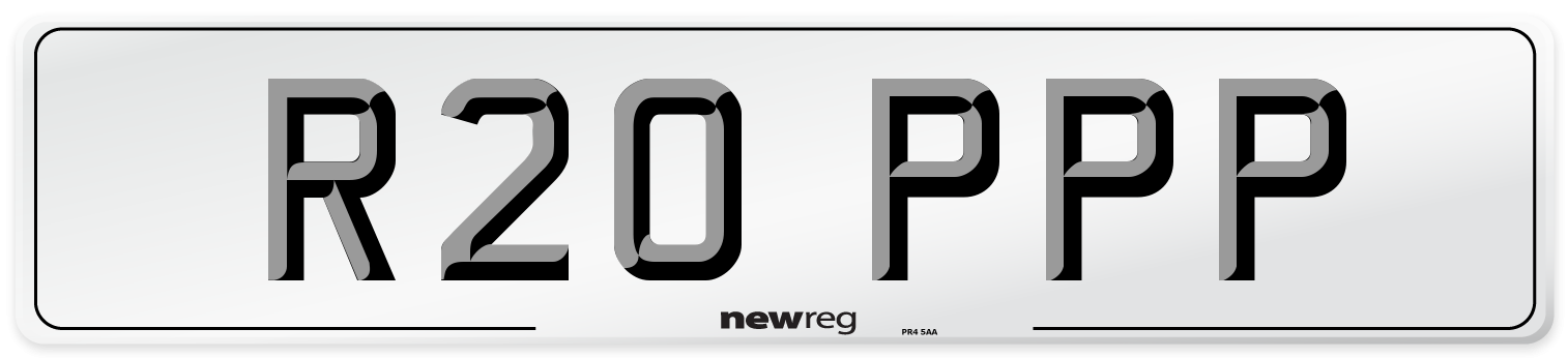 R20 PPP Number Plate from New Reg